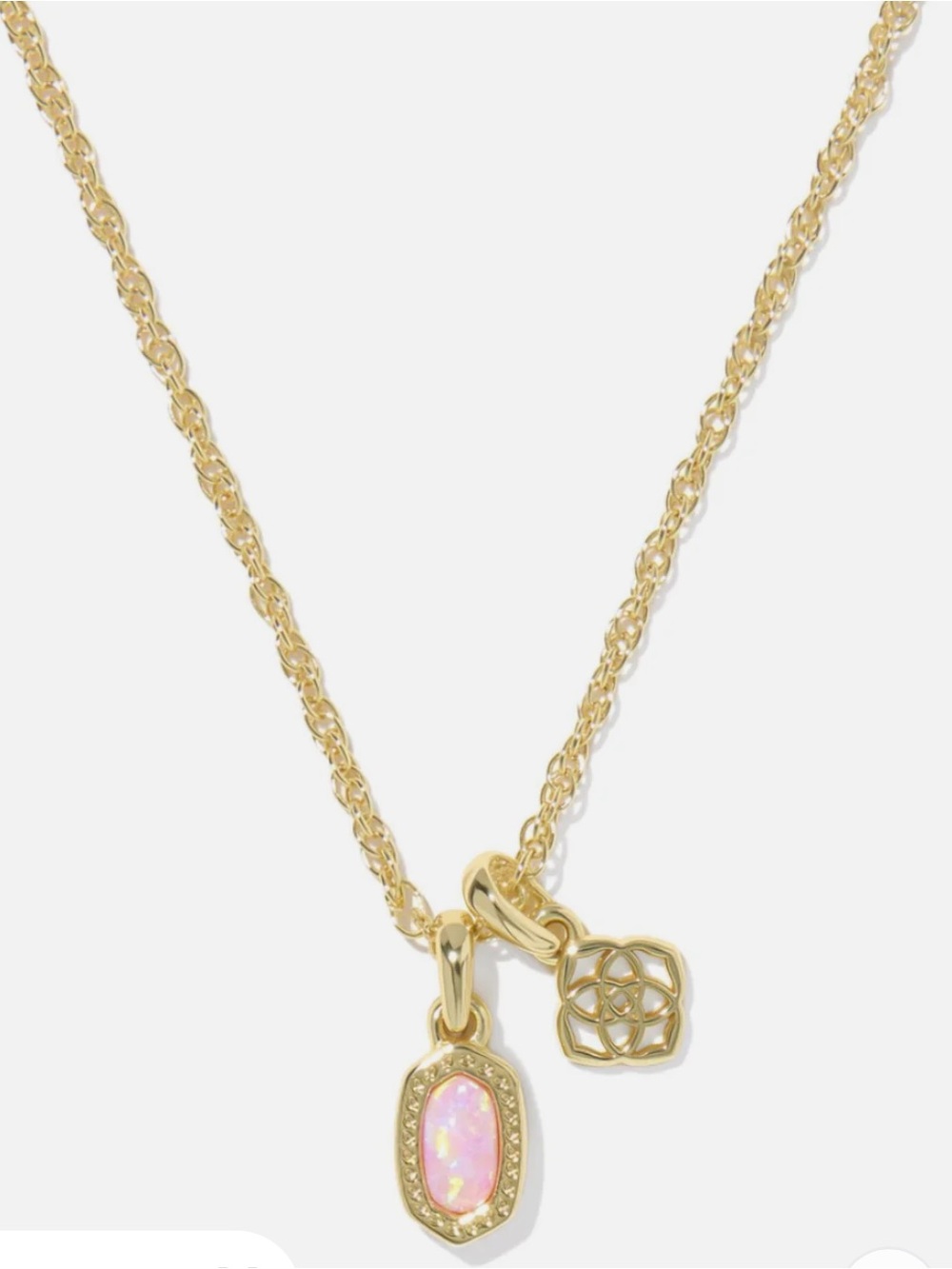Kendra Scott pink opal necklace